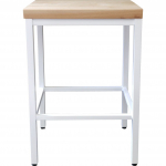 Amisco® Bradley No-Back Stool White & Natural Wood