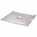 Omcan Stainless Steel Steam Table Insert Lid Two-Thirds Size Notched