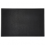 Winco 18" × 12" Black Bar Service Mat