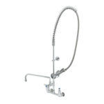 T&S Brass PreRinse Unit Wall Mount 8" c/c w/14" Swing Spout Add-On Faucet