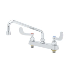 T&S Brass Workboard Faucet 8" c/c Deck Mount w/12" Swing Spout & 4" Wrist-Action Handles