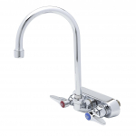 T&S Brass Workboard Faucet 4" c/c Wall Mount w/Gooseneck Nozzle