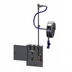 T&S Brass Hose Reel Assembly with 30' Closed Hose Reel and Cabinet w/Control Valve & Temp Gauge