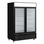 EFI 48" Bottom Mount Glass Swing Door Merchandiser Cooler Black