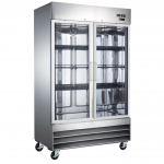 EFI X-Line 54" Bottom Mount Glass Door Cooler Stainless Steel