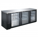 EFI Classic Chill Series Black 90⅜" Back Bar Cooler with Swing Doors