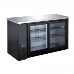 EFI Classic Chill Series Black 60¾" Back Bar Cooler with Sliding Doors