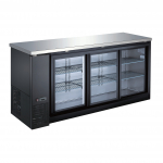 EFI Classic Chill Series Black 72¾" Back Bar Cooler with Sliding Doors