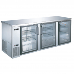 EFI Classic Chill Series Stainless Steel 90⅜" Back Bar Cooler with Swing Doors