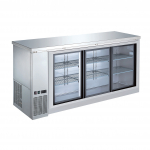 EFI Classic Chill Series Stainless Steel 72¾" Back Bar Cooler with Sliding Doors