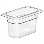 Cambro Camwear® Clear Food Pan Ninth Size 4" Deep