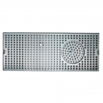 Micro Matic Surface Mount Stainless Steel 5" × 12" Drip Tray with Glass Rinser