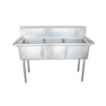 EFI 3-Compartment 24" Pot Sink without Drain Boards