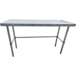 EFI Work Table 30" × 96" w/Stainless Steel Top with 6 Galvanized Legs & Braces