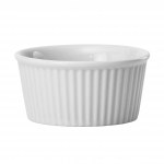Winco 6oz White Fluted Porcelain Ramekin