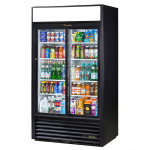 True® 37ft³ Sliding Glass Door Merchandiser Cooler Black