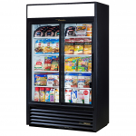True® 41ft³ Slimline Sliding Glass Door Cooler Merchandiser Black