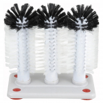 Winco Triple Head Glass Washing Brush w/Suction Base