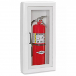 ULine Semi-Recessed Steel Fire Extinguisher Cabinet White
