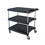 Metro myCart™ 3-Shelf 34"×23" Black Utility Cart