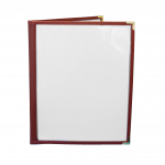 Menu Depot Universal 8½" × 11" Burgundy Stitched Menu Cover