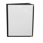 Menu Depot Universal 8½" × 11" Black Stitched Menu Cover