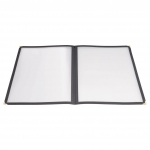 Winco Book-Fold Double Panel 8½" × 11" Menu Cover Black