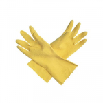 San Jamar Yellow Latex Flock-Lined Gloves Small