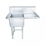 EFI 1-Compartment 21" Pot Sink with 24" Right Drain Board