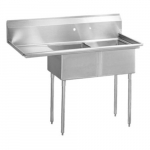 EFI 2-Compartment 21" Pot Sink with 24" Left Drain Board