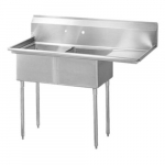 EFI 2-Compartment 21" Pot Sink with 24" Right Drain Board