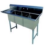 EFI 3-Compartment 18" Pot Sink with 24" Left-Side Drain Board
