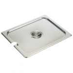 Stainless Steel Steam Table Insert Lid Half Size Notched