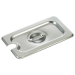Stainless Steel Steam Table Insert Lid Ninth Size Notched