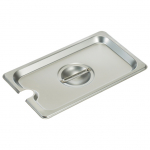 Stainless Steel Steam Table Insert Lid Fourth Size Notched