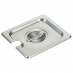 Stainless Steel Steam Table Insert Lid Sixth Size Notched