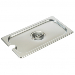 Stainless Steel Steam Table Insert Lid Third Size Notched