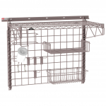 Metro 18"×36" SmartWall Complete Wall 1-Shelf Food Prep Kit Shelving System MetroSeal Gray