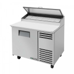 True® 44" Sold Door Pizza Prep Table with Angled Top
