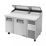 True® 60" Double Solid Door Pizza Prep Table with Angled Top