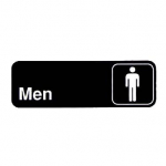 Vollrath 3" × 9" Black English Symbol 'Men' Restroom Sign