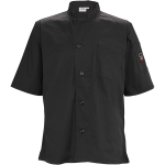 Winco Signature Chef Broadway Ventilated Black Chef Shirt Medium