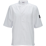 Winco Signature Chef Broadway Ventilated White Chef Shirt Small