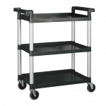 Winco 3-Tier Small Black Utility Cart