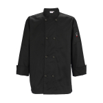 Winco Signature Chef Black Long Sleeve Chef Jacket Small
